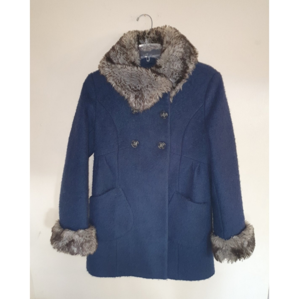 Apt.9  Double Breasted Winter Jacket, Oversized Pea Coat, Small